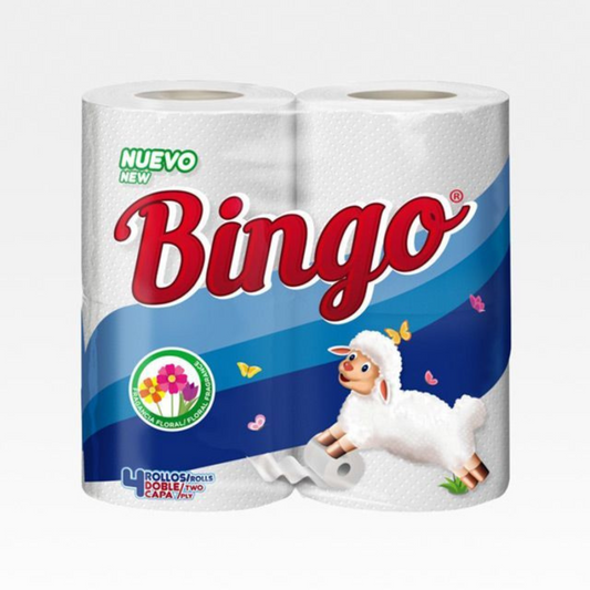 Papel higiénico bingo de 4 rollos